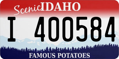 ID license plate I400584