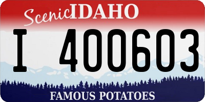 ID license plate I400603