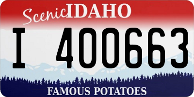 ID license plate I400663