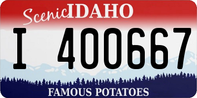 ID license plate I400667