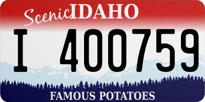 ID license plate I400759