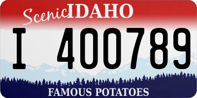 ID license plate I400789