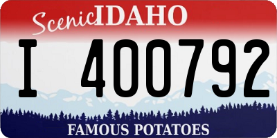 ID license plate I400792
