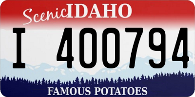ID license plate I400794