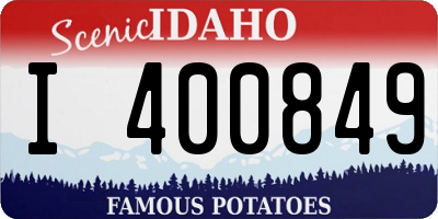 ID license plate I400849