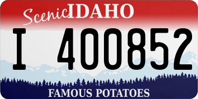 ID license plate I400852