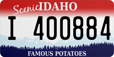 ID license plate I400884
