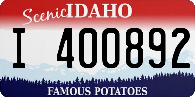 ID license plate I400892