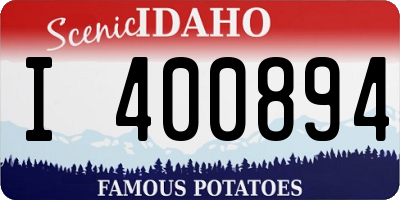 ID license plate I400894