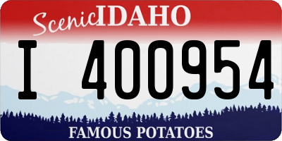 ID license plate I400954