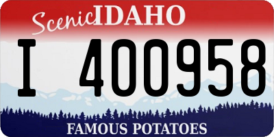 ID license plate I400958