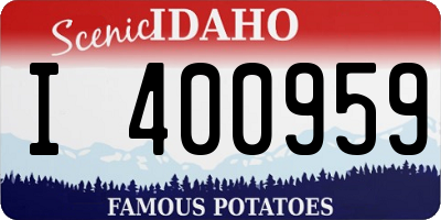 ID license plate I400959