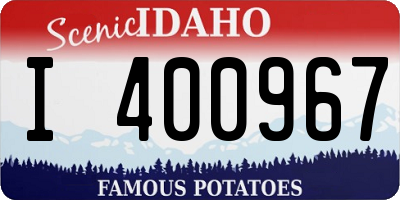 ID license plate I400967