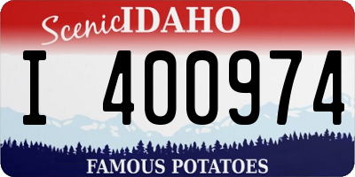 ID license plate I400974