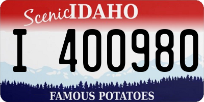 ID license plate I400980