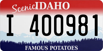 ID license plate I400981