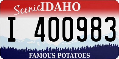 ID license plate I400983