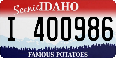 ID license plate I400986