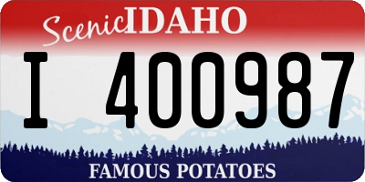 ID license plate I400987