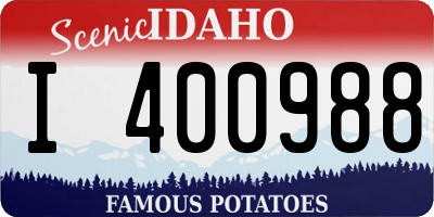 ID license plate I400988