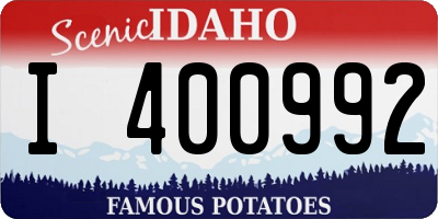 ID license plate I400992