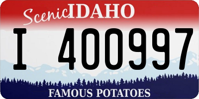 ID license plate I400997