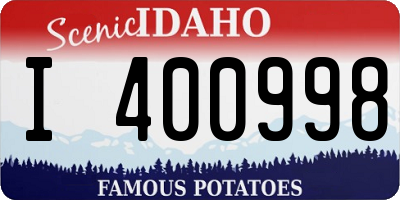 ID license plate I400998