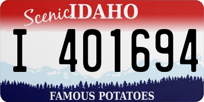 ID license plate I401694