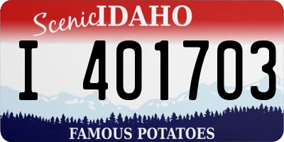 ID license plate I401703