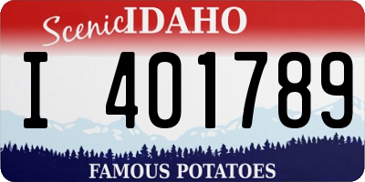 ID license plate I401789