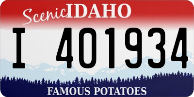 ID license plate I401934