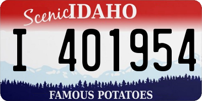 ID license plate I401954