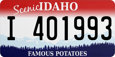 ID license plate I401993