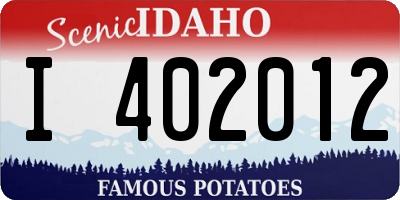 ID license plate I402012