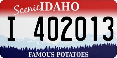 ID license plate I402013