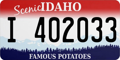 ID license plate I402033