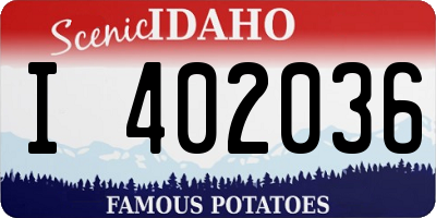ID license plate I402036