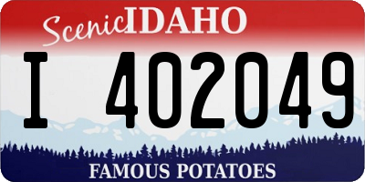 ID license plate I402049