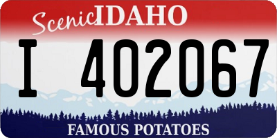 ID license plate I402067