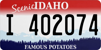 ID license plate I402074