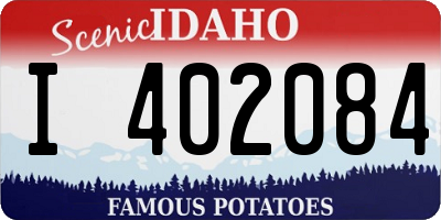 ID license plate I402084