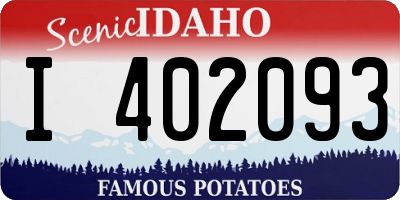 ID license plate I402093