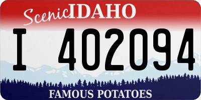 ID license plate I402094