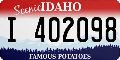 ID license plate I402098