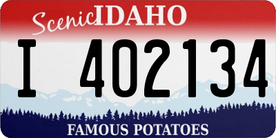 ID license plate I402134