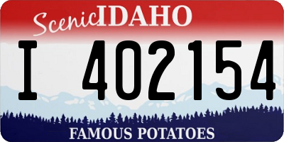 ID license plate I402154
