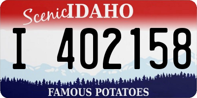 ID license plate I402158