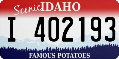 ID license plate I402193