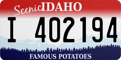 ID license plate I402194