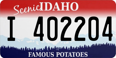 ID license plate I402204